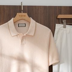 Áo Polo Dệt Kim By Cotton Melange Hồng SS2