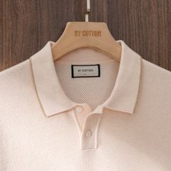 Áo Polo Dệt Kim By Cotton Melange Hồng SS2