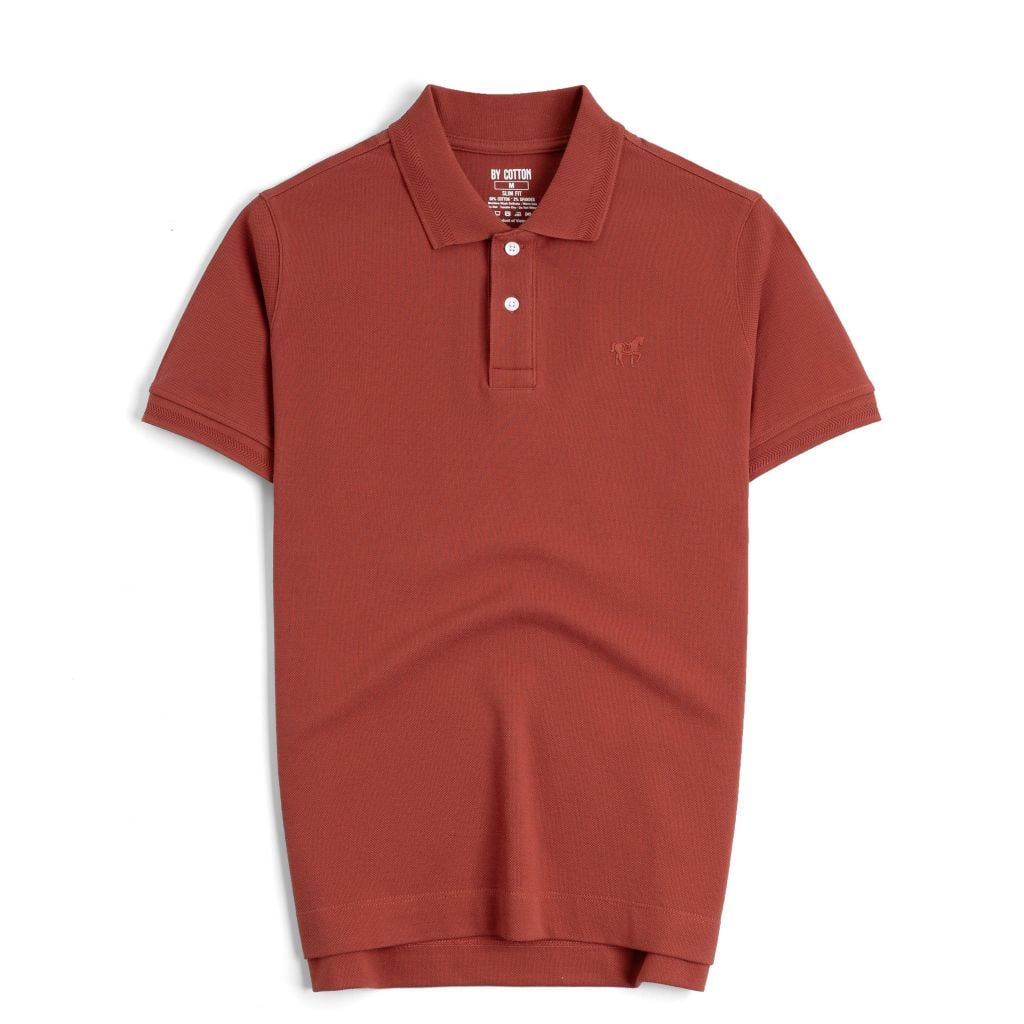 Áo Thun Polo By Cotton Basic Pique 2.0 - Cam Gạch