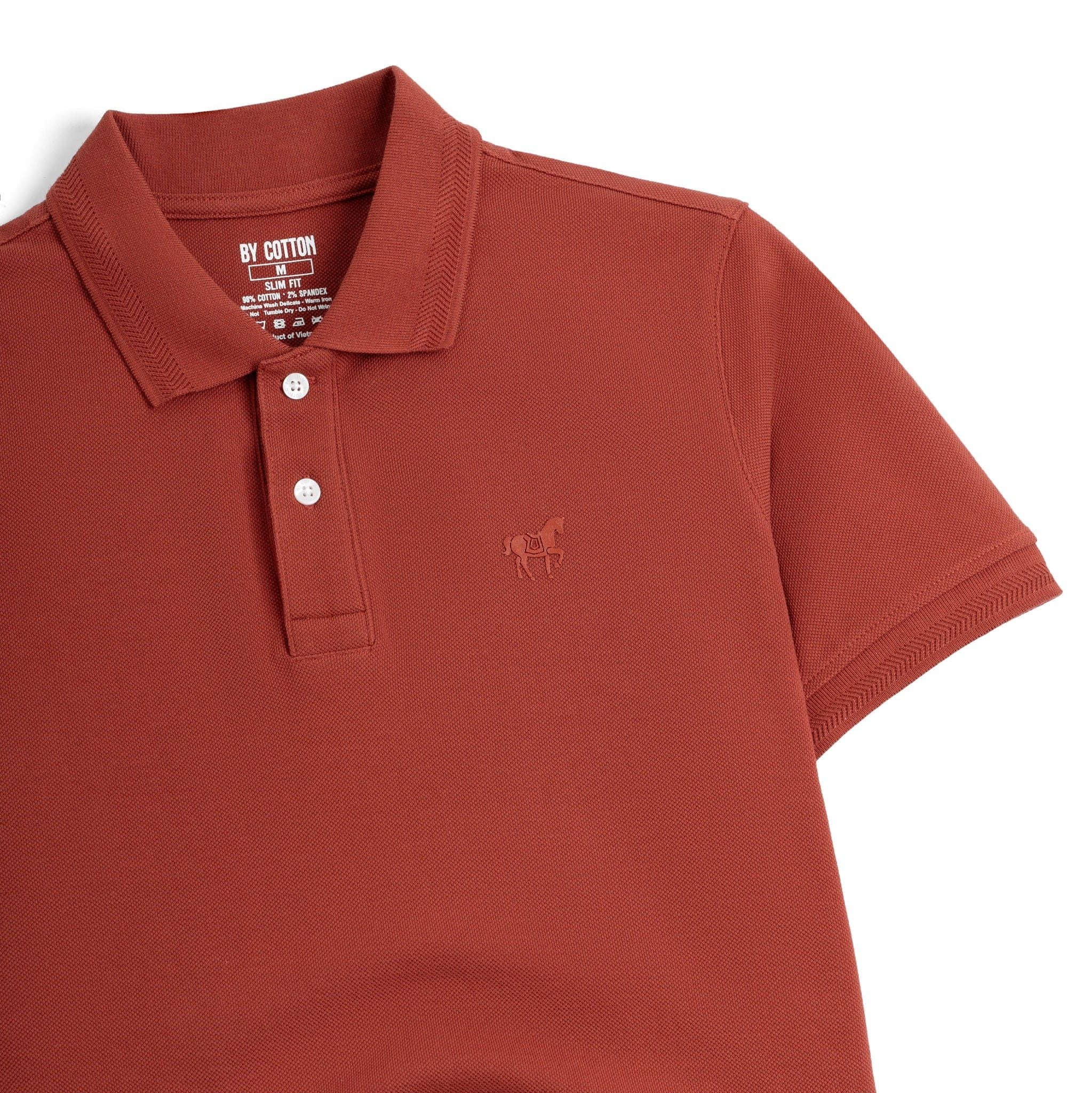 Áo Thun Polo By Cotton Basic Pique 2.0 - Cam Gạch