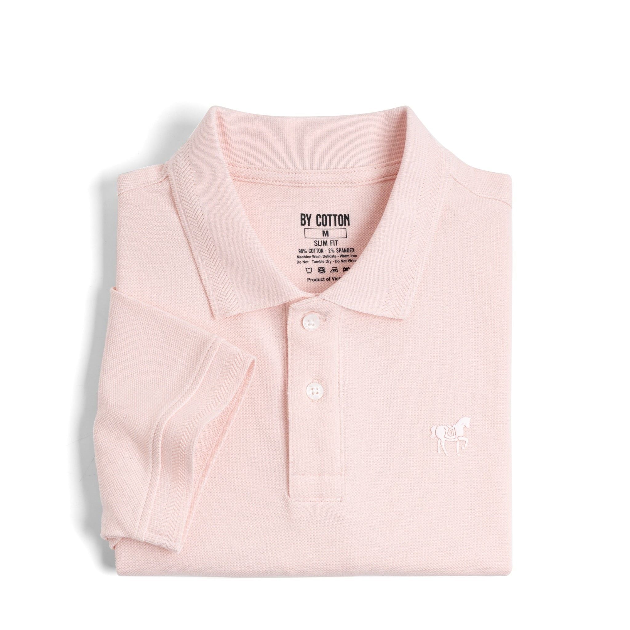 Áo Thun Polo By Cotton Basic Pique 2.0 - Hồng Nhạt