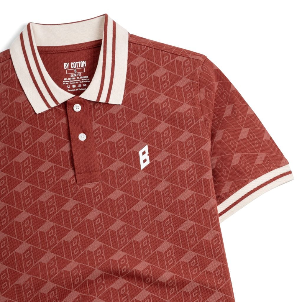 Áo Thun Polo By Cotton Pique 2.0 Monogram - Cam Gạch