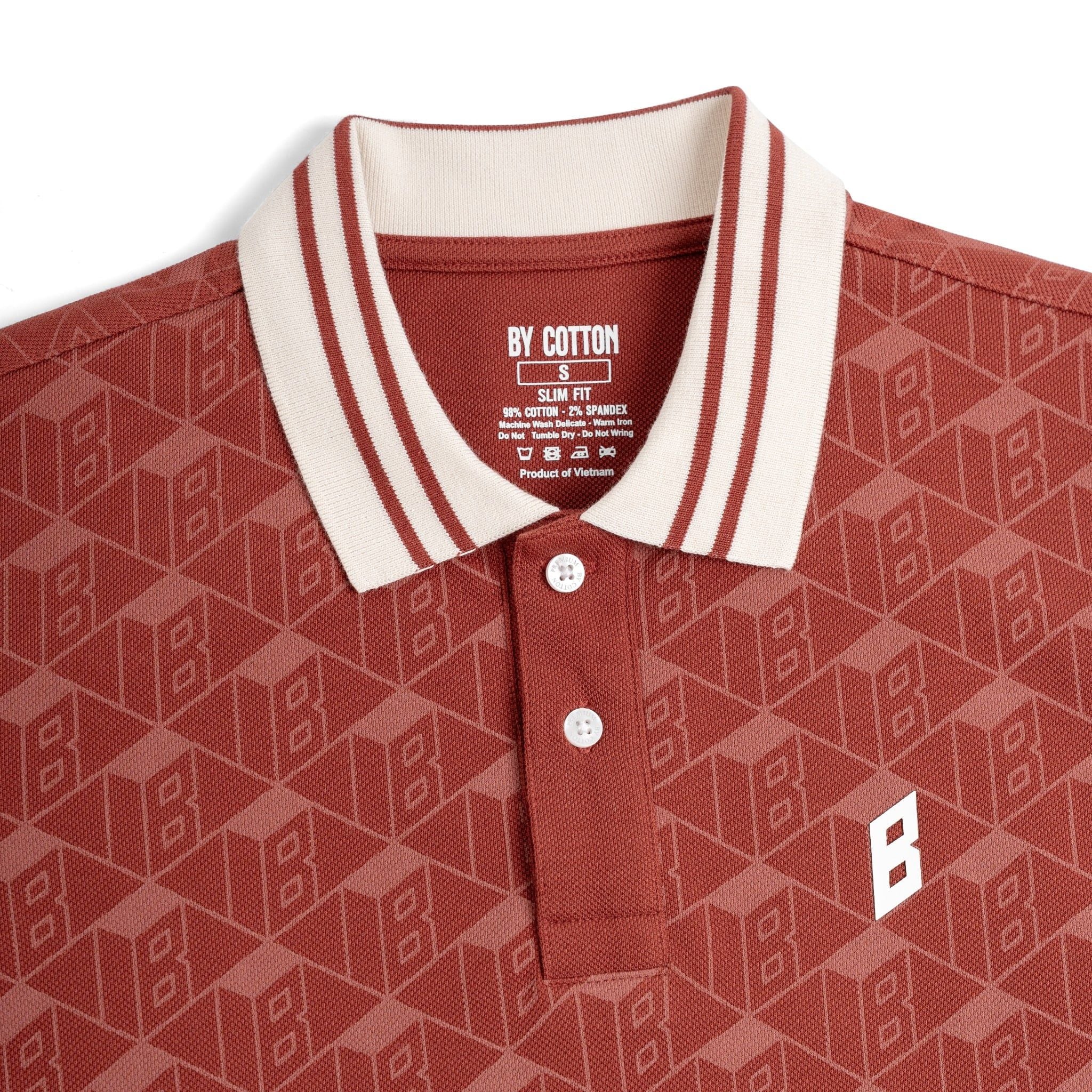 Áo Thun Polo By Cotton Pique 2.0 Monogram - Cam Gạch