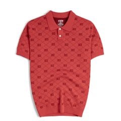 Áo Polo Nam Dệt Kim By Cotton Monogram - Đỏ