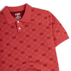 Áo Polo Nam Dệt Kim By Cotton Monogram - Đỏ