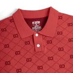 Áo Polo Nam Dệt Kim By Cotton Monogram - Đỏ