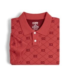 Áo Polo Nam Dệt Kim By Cotton Monogram - Đỏ