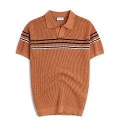 Áo Polo Dệt Kim By Cotton Mesh Sọc Ngực