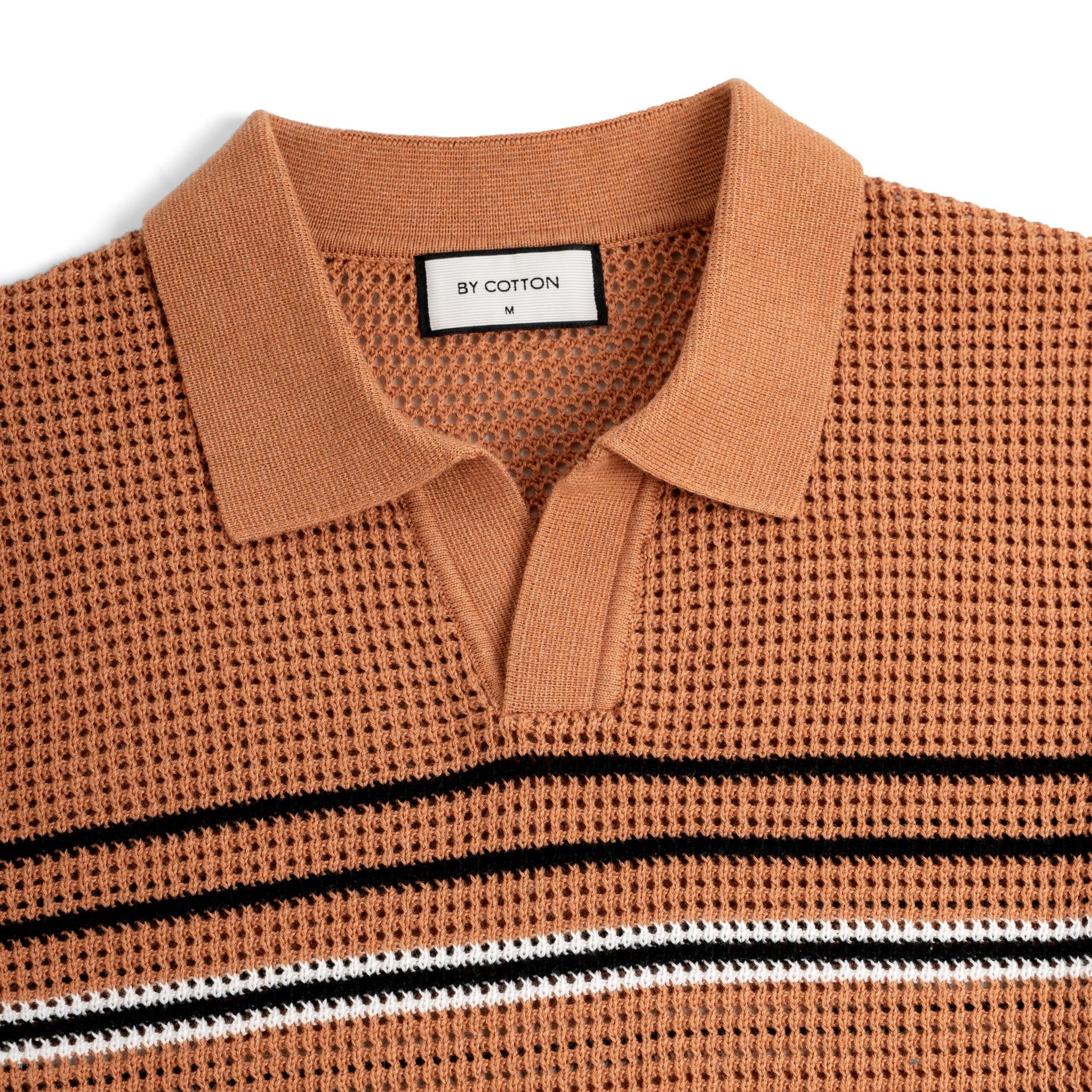 Áo Polo Dệt Kim By Cotton Mesh Sọc Ngực