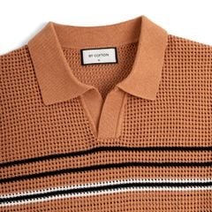 Áo Polo Dệt Kim By Cotton Mesh Sọc Ngực