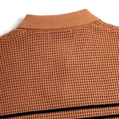 Áo Polo Dệt Kim By Cotton Mesh Sọc Ngực