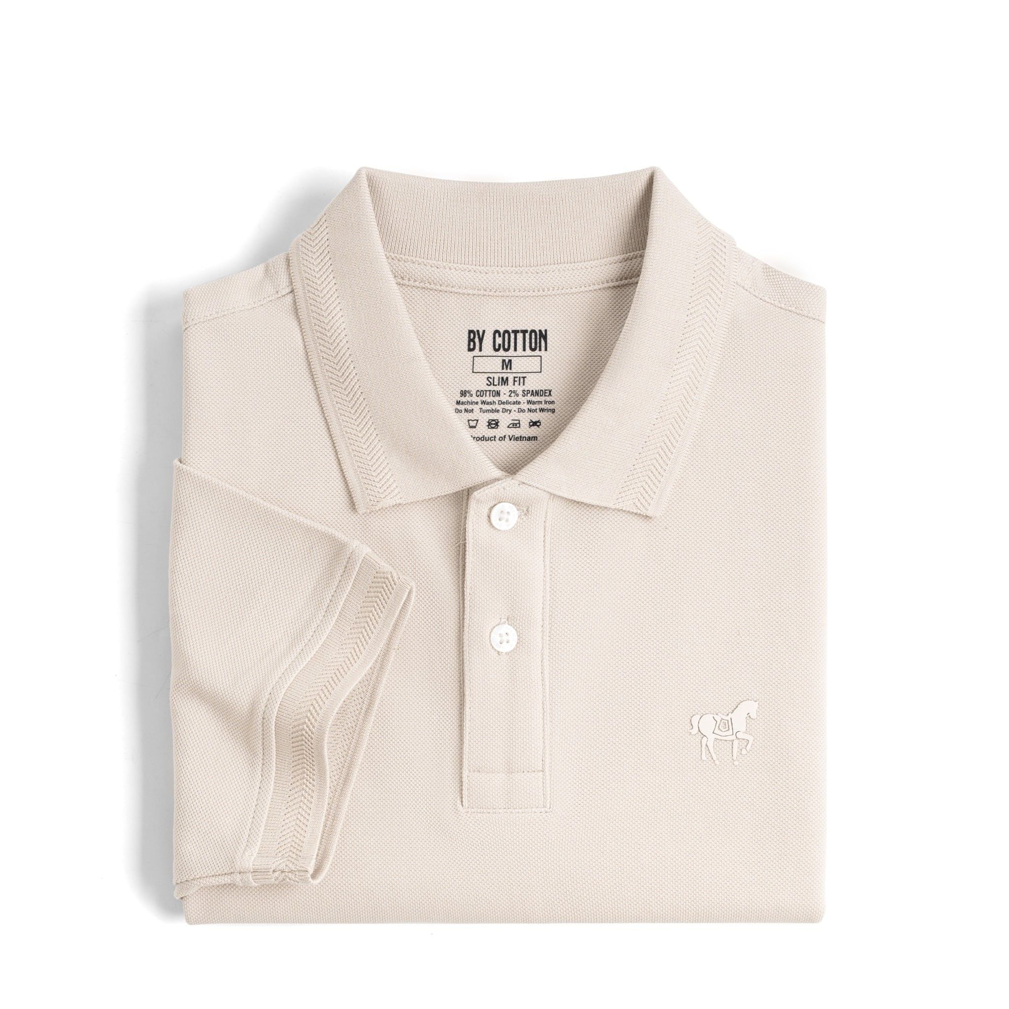 Áo Thun Polo By Cotton Basic Pique 2.0 - Be Nhạt