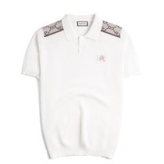 Áo Polo Dệt Kim By Cotton Textured Thêu Logo Phối Vai