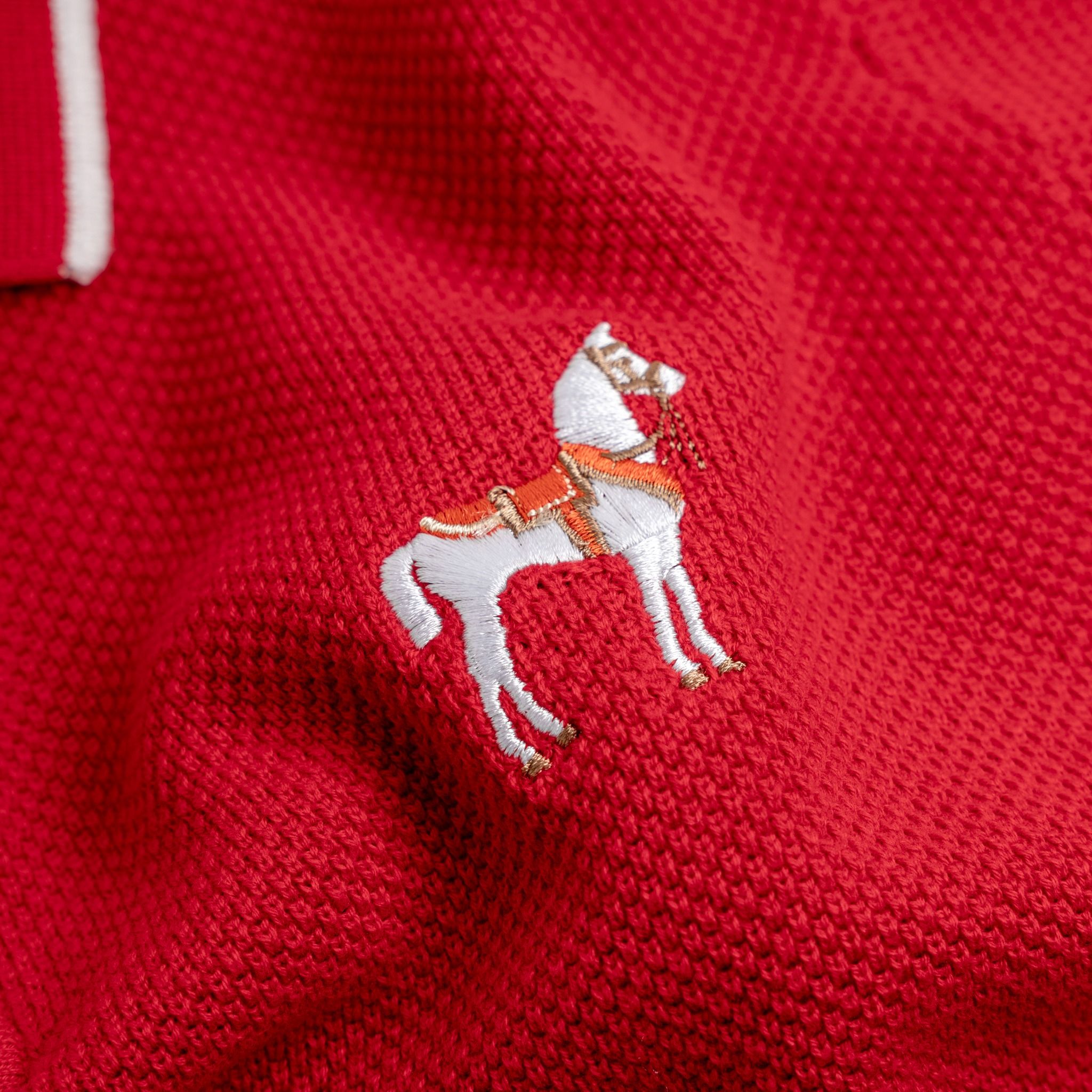 Áo Polo Dệt Kim By Cotton Melange Thêu Ngựa