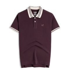 Áo Thun Polo By Cotton Pique 2.0 In Logo Phối Bo - Tím Đậm