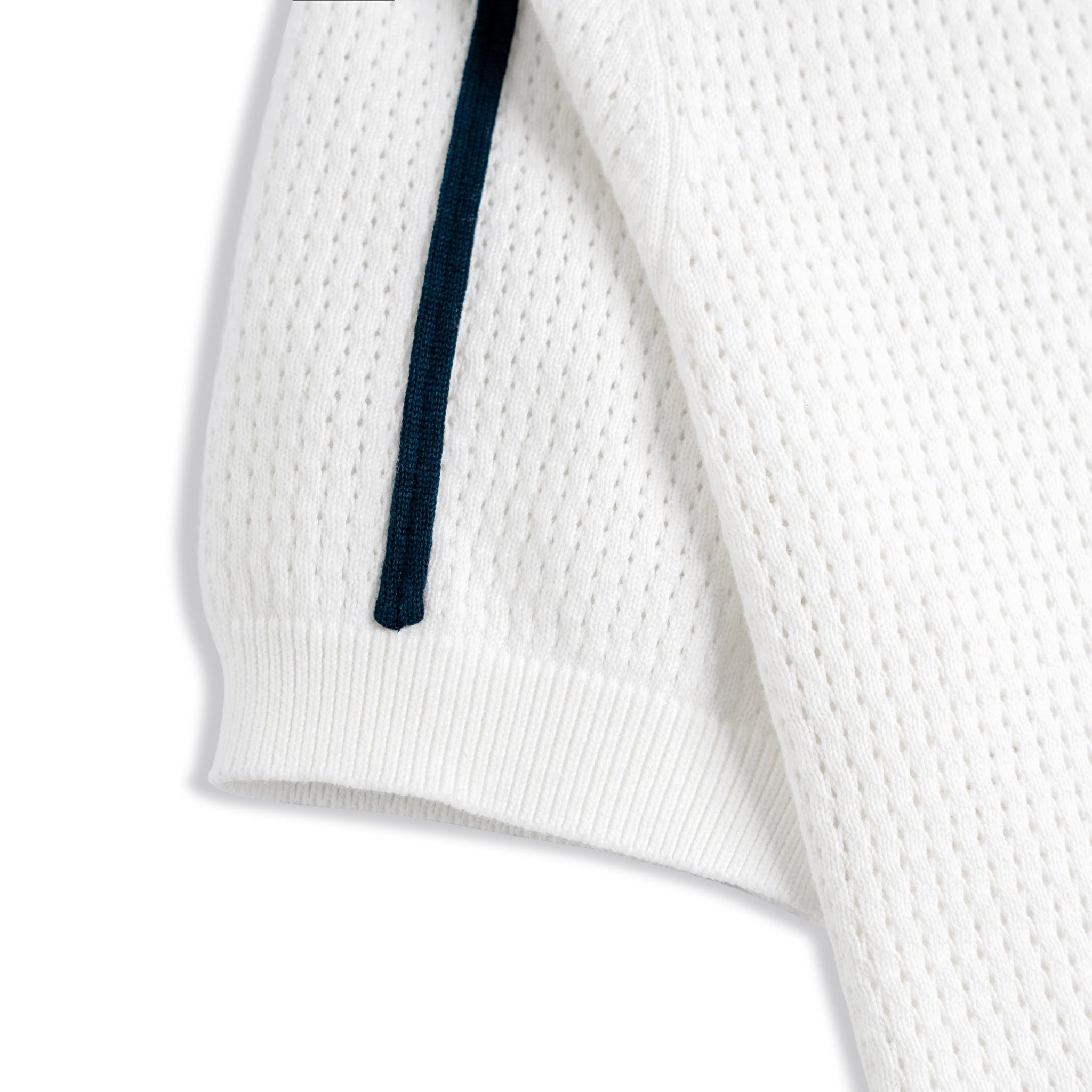 Áo Polo Dệt Kim Mesh Thêu Sporty Club Viền Vai