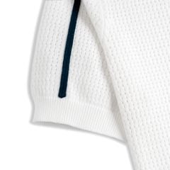 Áo Polo Dệt Kim Mesh Thêu Sporty Club Viền Vai