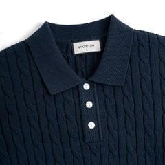 Áo Polo Dệt Kim Cable Knit