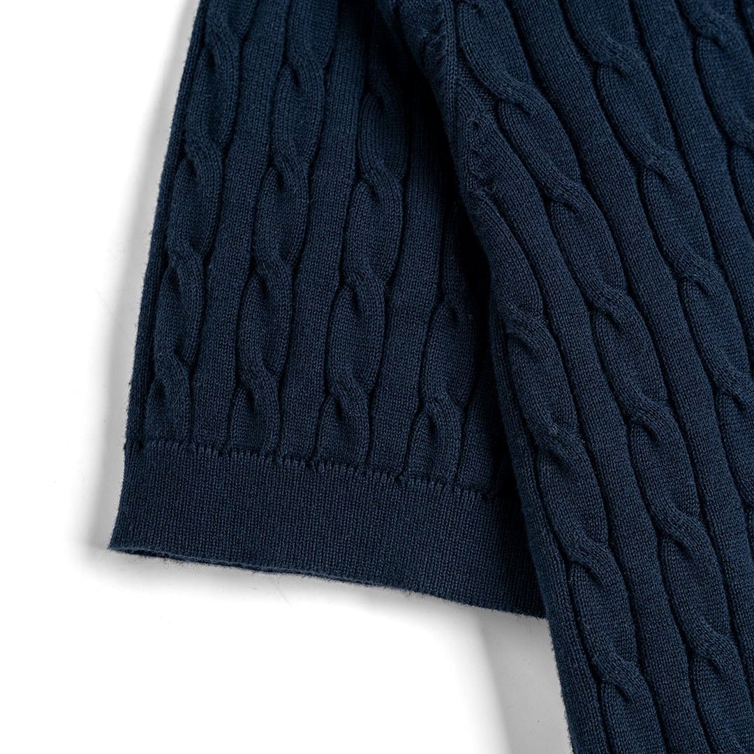 Áo Polo Dệt Kim Cable Knit