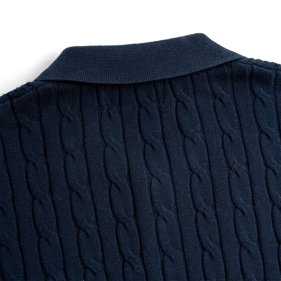 Áo Polo Dệt Kim Cable Knit