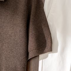 Áo Polo Dệt Kim By Cotton Melange Nâu