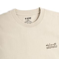 Áo Thun Cổ Tròn By Cotton Slimfit Thêu - Be Nhạt