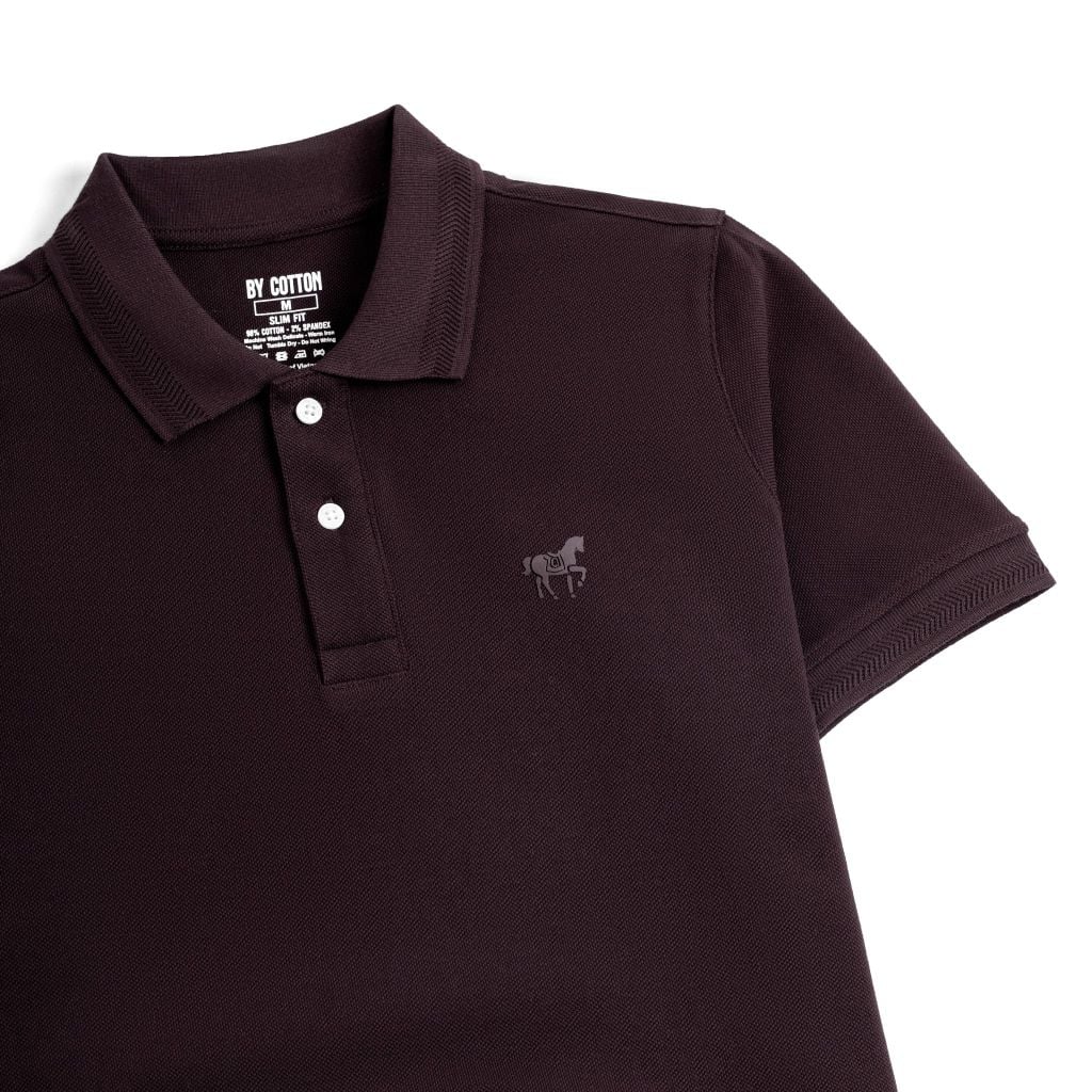 Áo Thun Polo By Cotton Basic Pique 2.0 - Tím Đậm