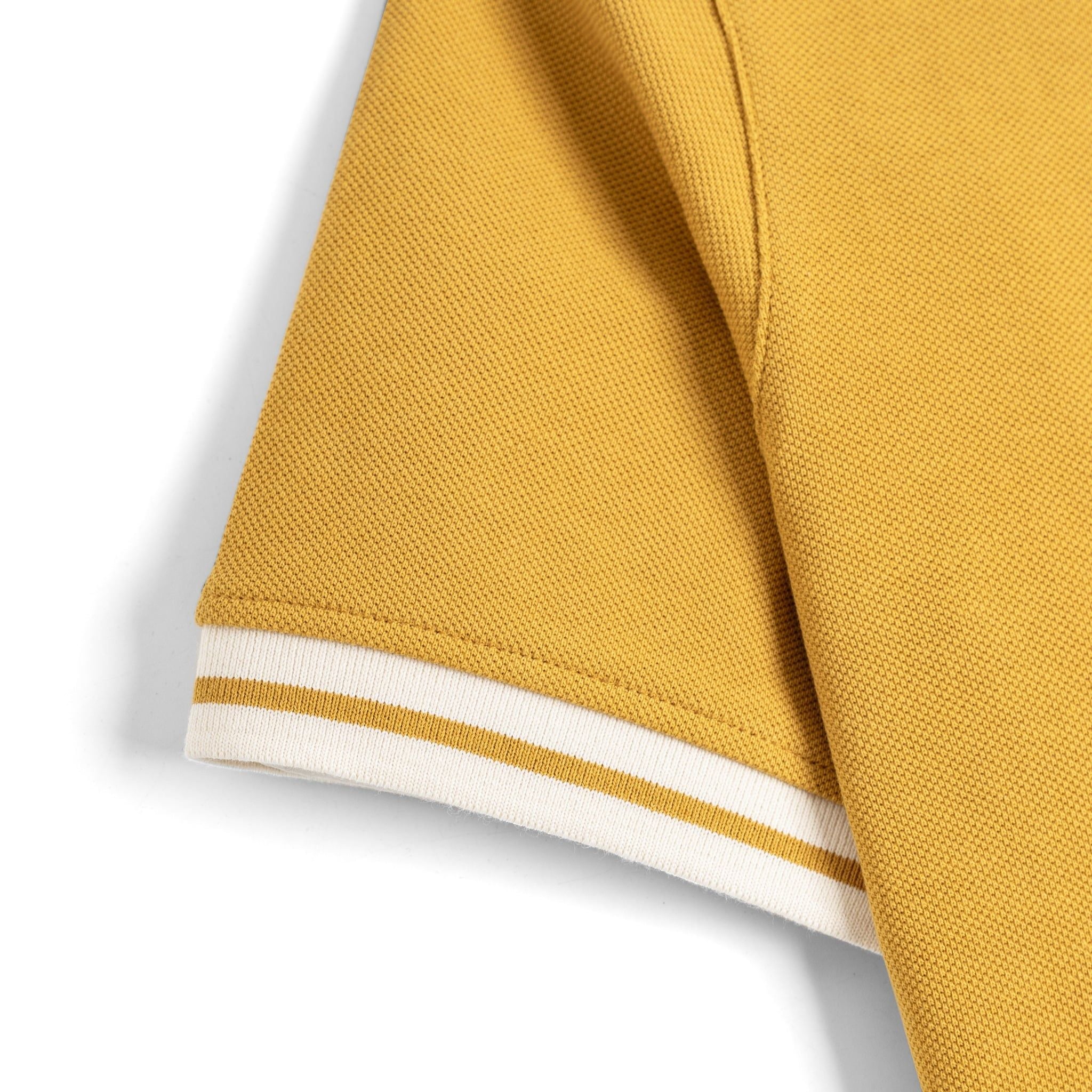 Áo Thun Polo By Cotton Pique 2.0 In Logo Phối Bo - Vàng Đậm