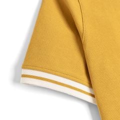 Áo Thun Polo By Cotton Pique 2.0 In Logo Phối Bo - Vàng Đậm