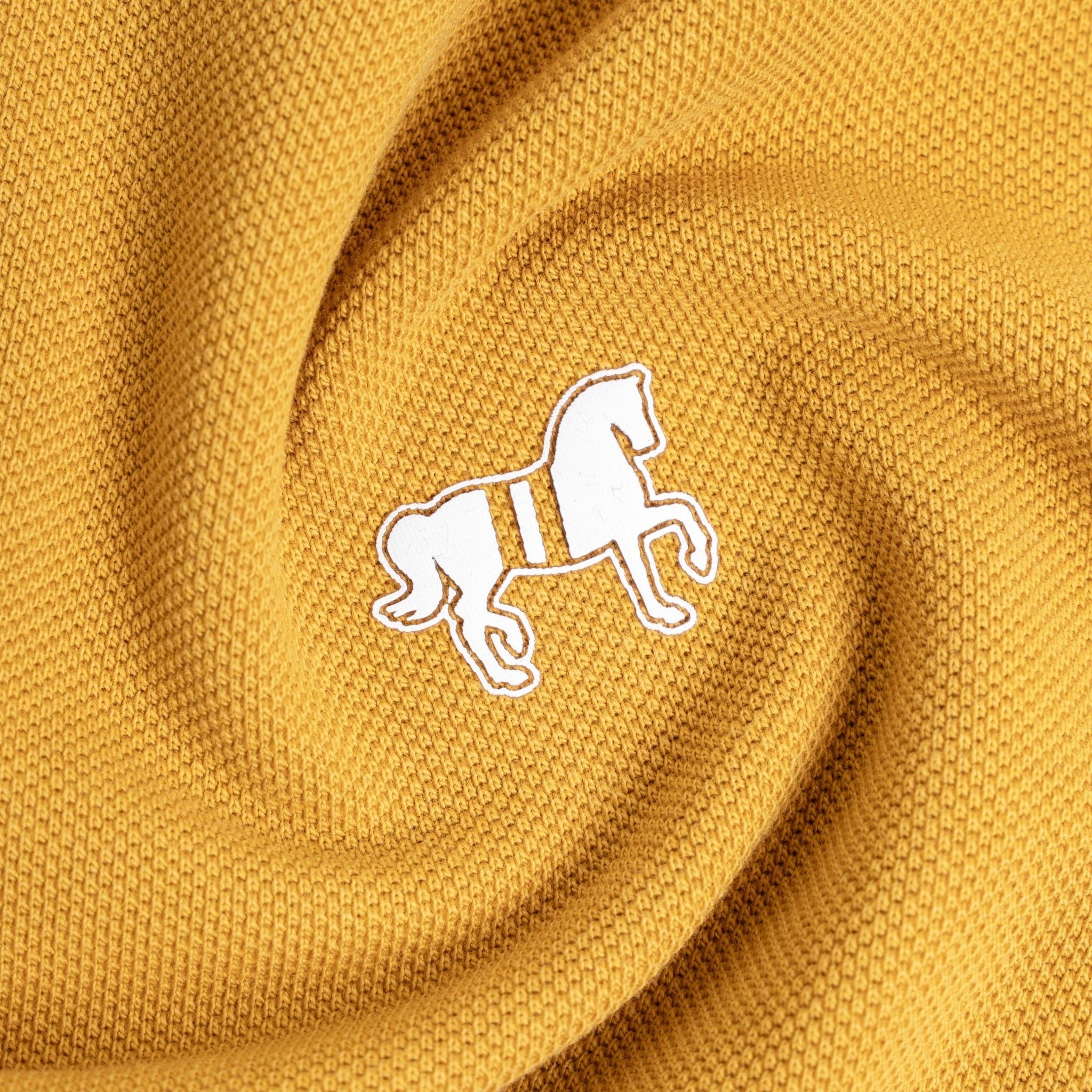 Áo Thun Polo By Cotton Pique 2.0 In Logo Phối Bo - Vàng Đậm