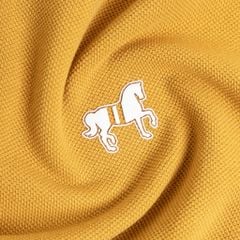 Áo Thun Polo By Cotton Pique 2.0 In Logo Phối Bo - Vàng Đậm