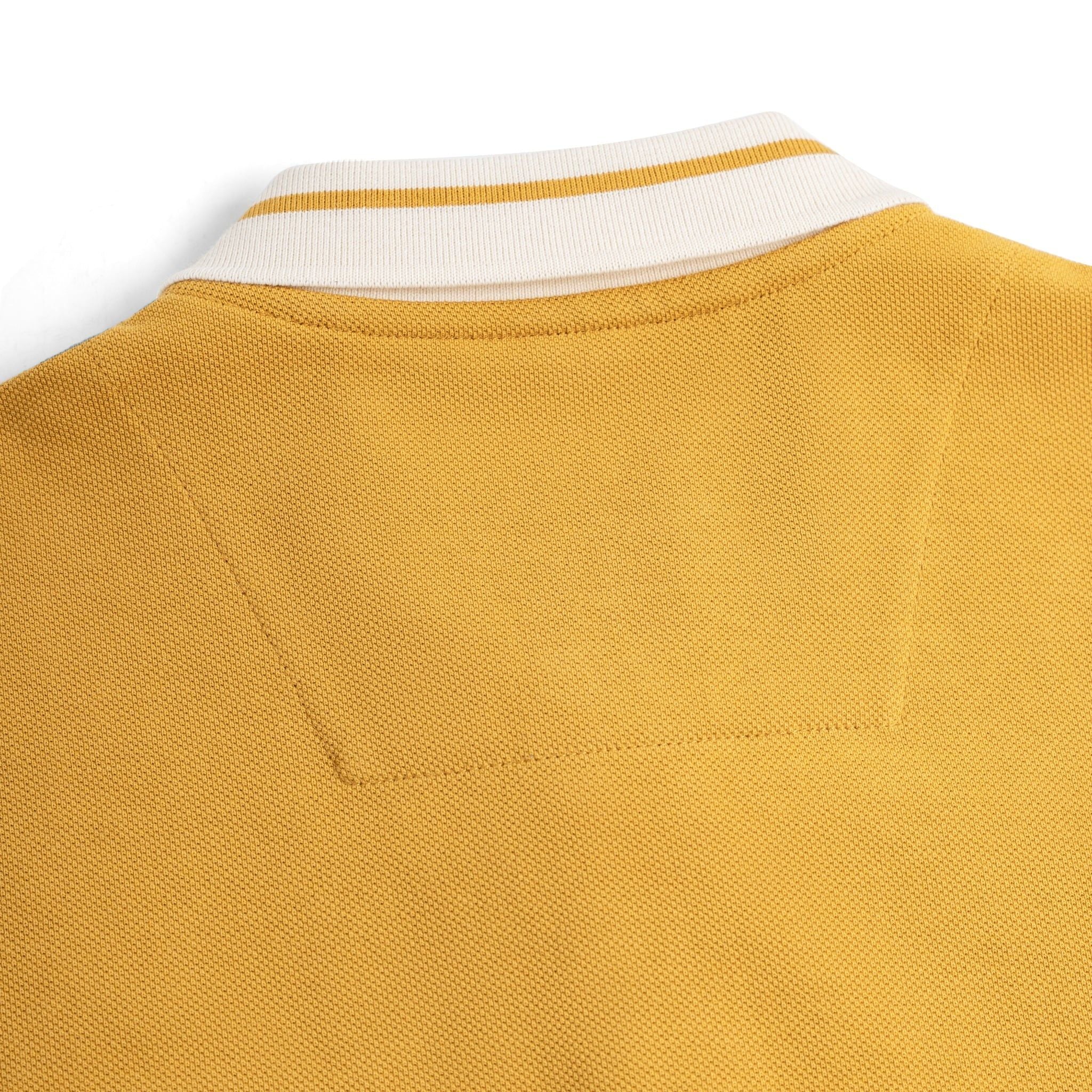 Áo Thun Polo By Cotton Pique 2.0 In Logo Phối Bo - Vàng Đậm