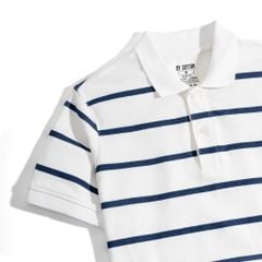 Áo Thun Polo By Cotton Pique 2.0 Trắng In Sọc X.Đen