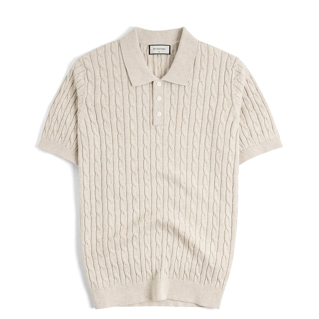 Áo Polo Dệt Kim Cable Knit