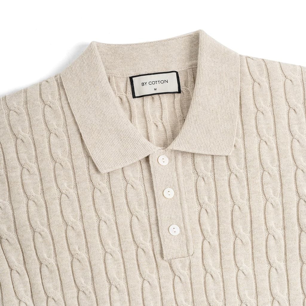Áo Polo Dệt Kim Cable Knit