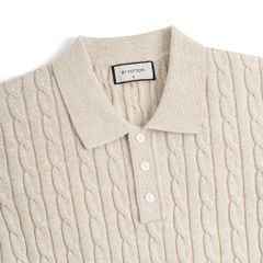 Áo Polo Dệt Kim Cable Knit