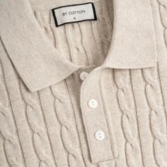 Áo Polo Dệt Kim Cable Knit