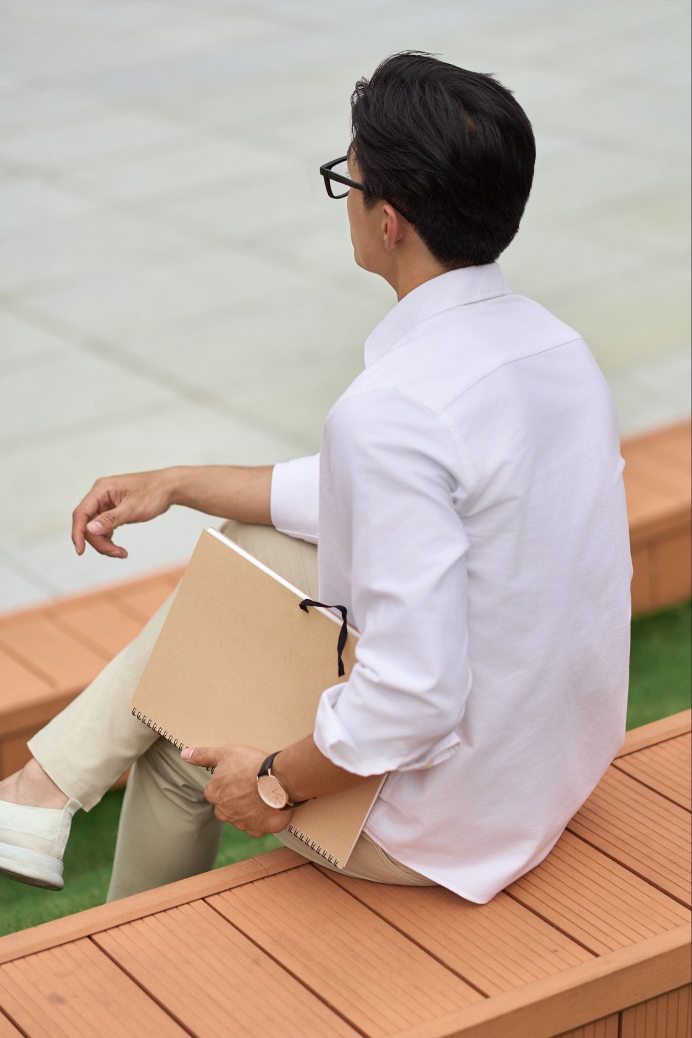 Áo Sơ Mi Nam Oxford Trắng Phối Đô