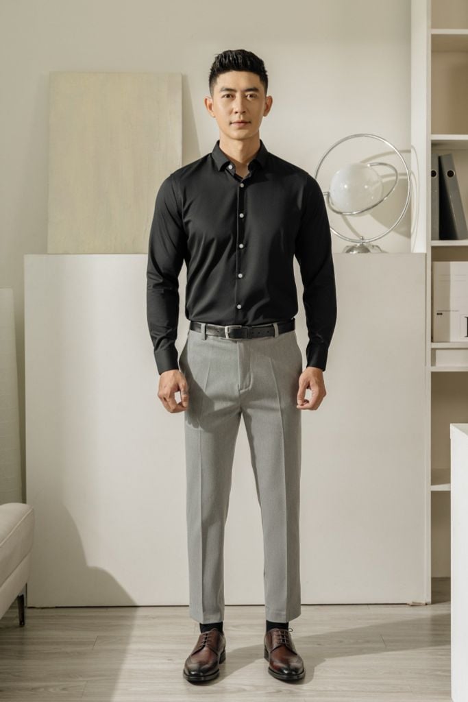 Set Đồ Công Sở Sơ Mi Bamboo x Quần Light Grey Trousers