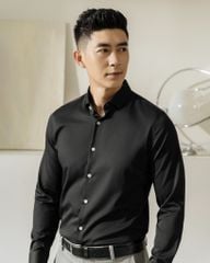 Áo Sơ Mi Nam Tay Dài Công Sở Bamboo Màu Đen
