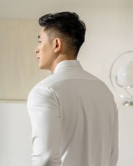 Áo Sơ Mi Nam Tay Dài Công Sở Bamboo Màu Trắng