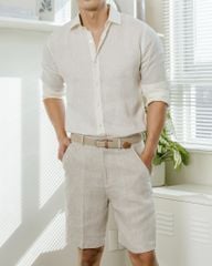 Quần Short Linen Bycotton Màu Xám Nhạt - SS2
