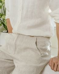 Quần Short Linen Bycotton Màu Xám Nhạt - SS2