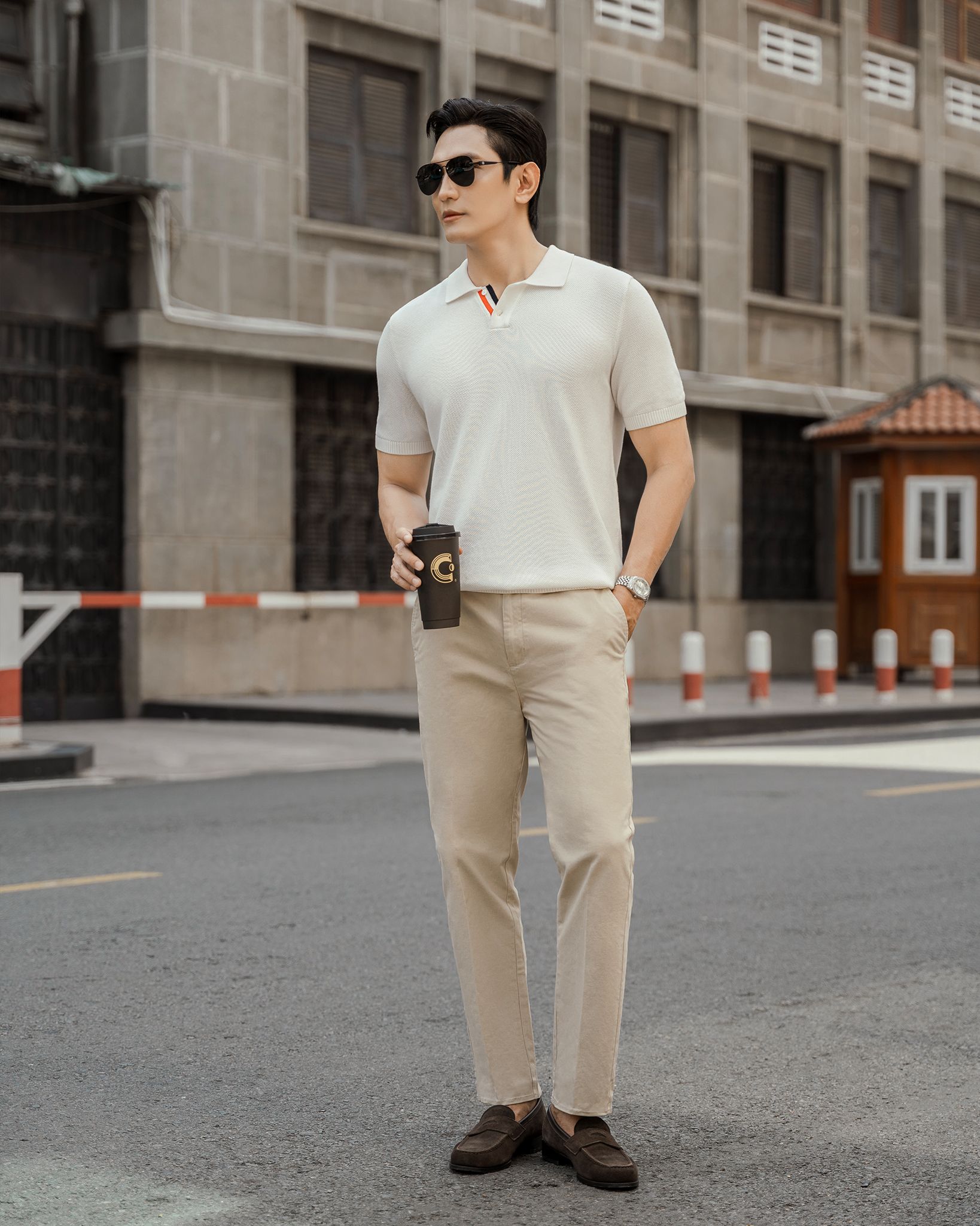 Quần Dài By Cotton Trousers Kaki Cream