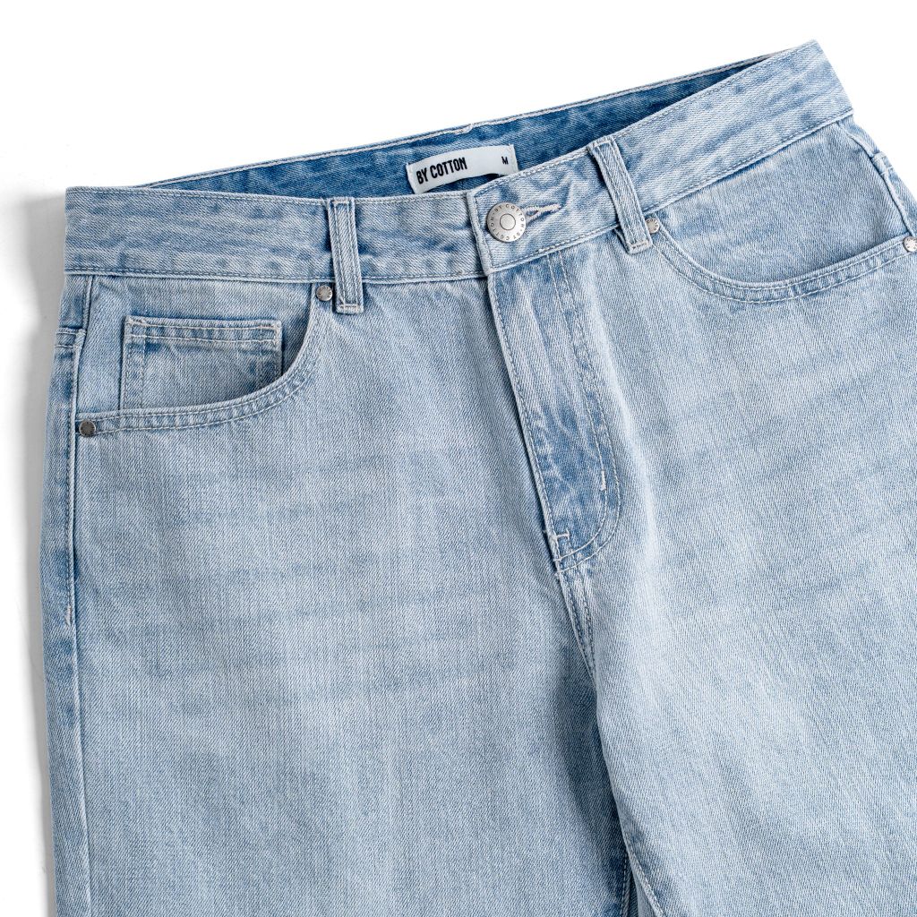 Quần Jeans Dài By Cotton - Carrot Fit - Xanh Nhạt