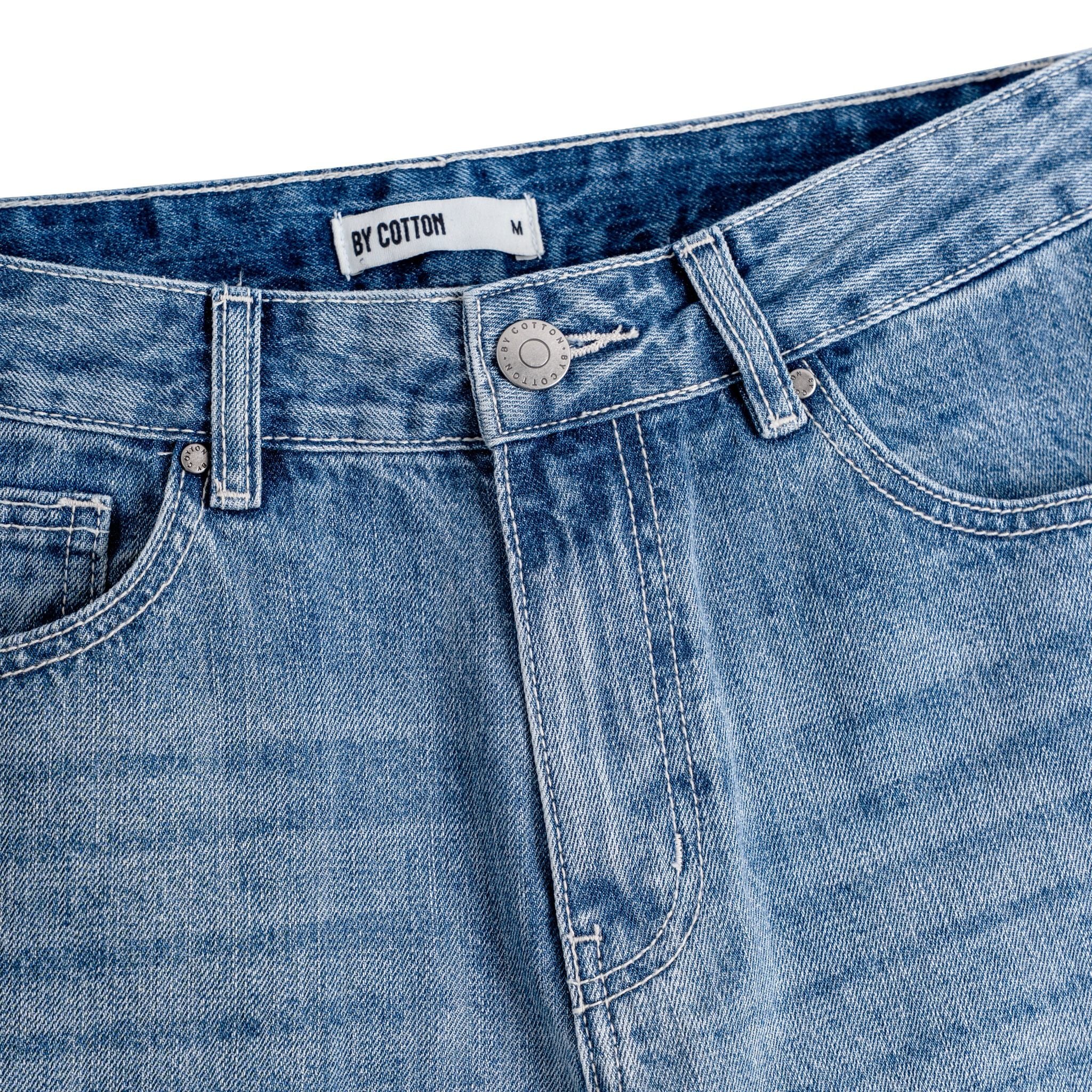 Quần Jeans Dài By Cotton - Carrot Fit - Xanh Đậm SS1