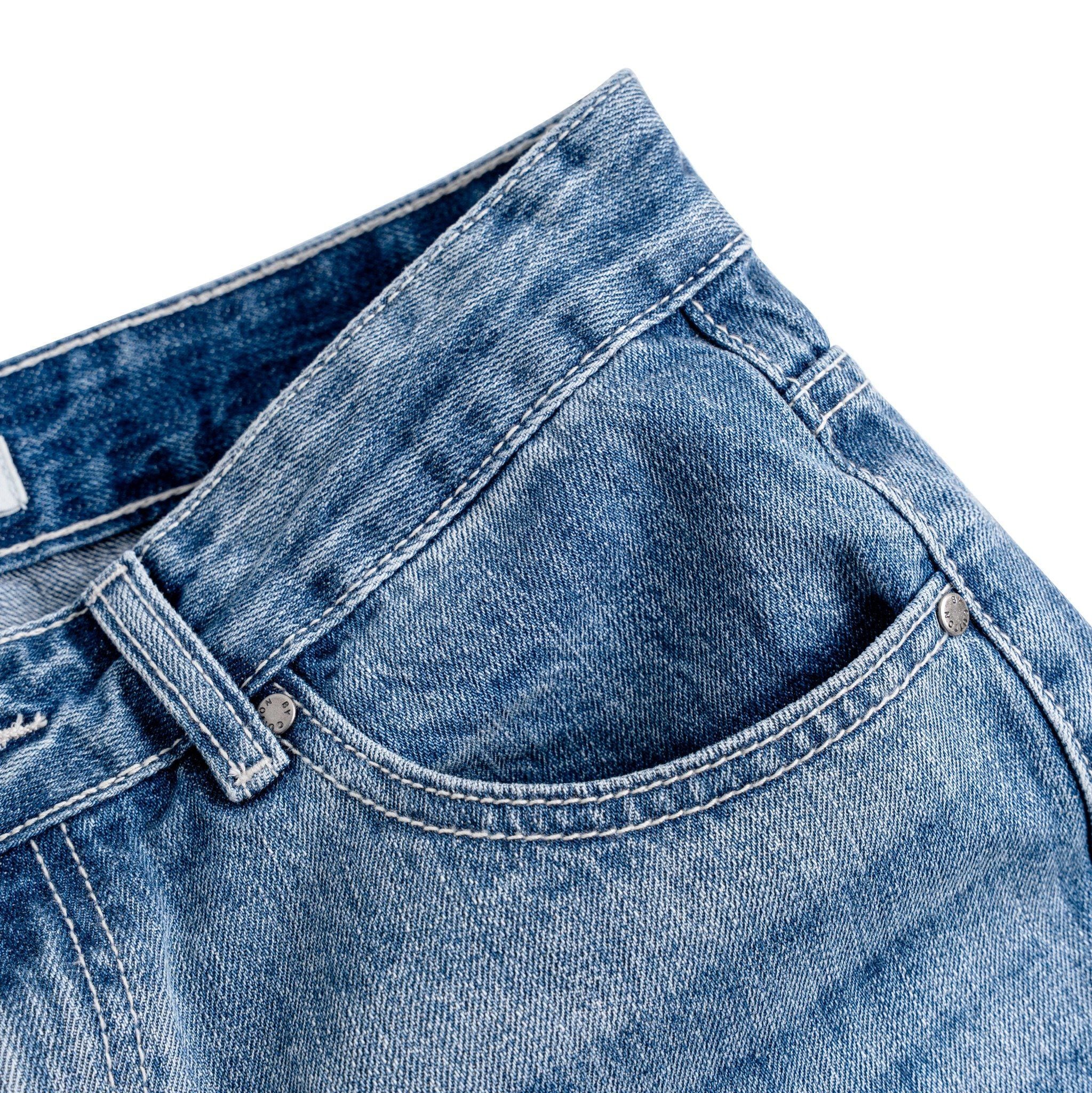 Quần Jeans Dài By Cotton - Carrot Fit - Xanh Đậm SS1