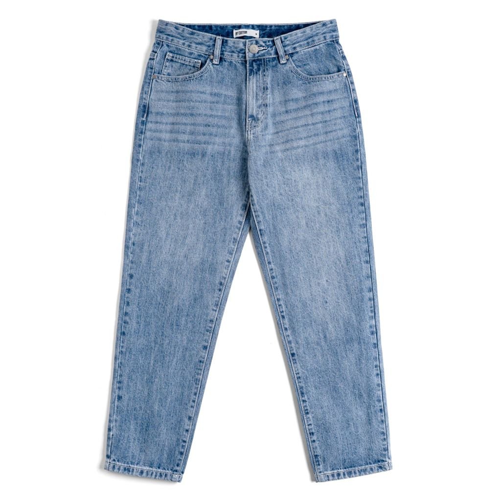 Quần Jeans Dài By Cotton - Carrot Fit - Xanh Đậm