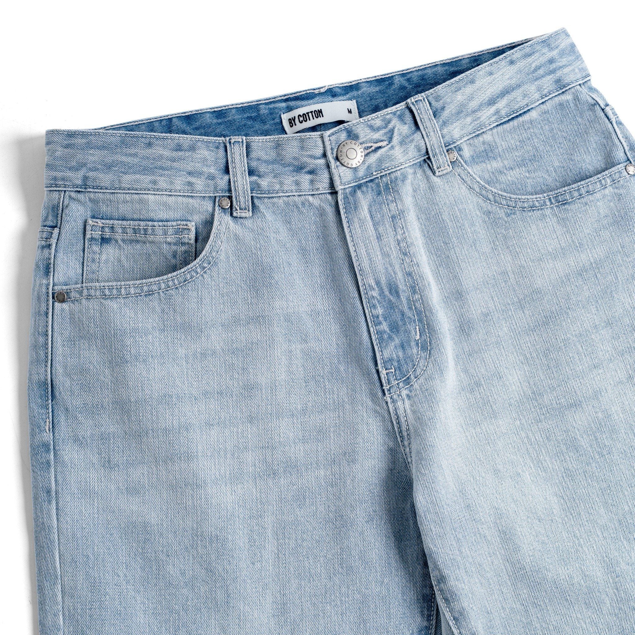 Quần Jeans Dài By Cotton - Carrot Fit - Xanh Nhạt SS1