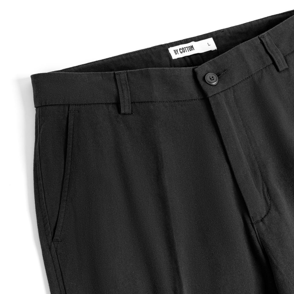 Quần Linen Dài Form Ống Đứng Màu Đen